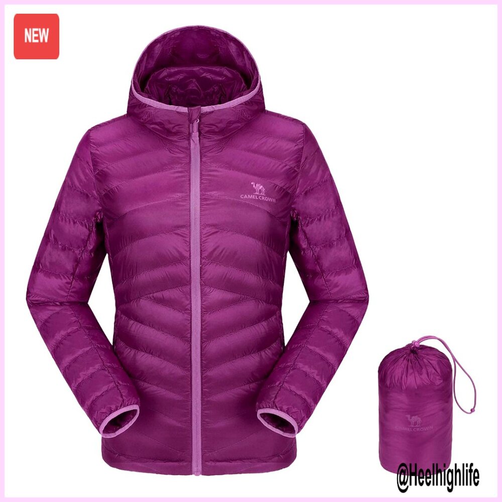Lightweight Packable Down Jacket Hooded Puffer Insulated Coat Women's